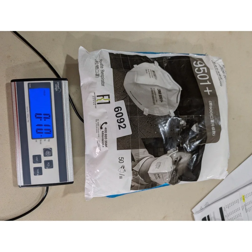 3M 9501+ Particulate Respirator KN95 Face Mask White Earloop 50 Pack GB2626-2019